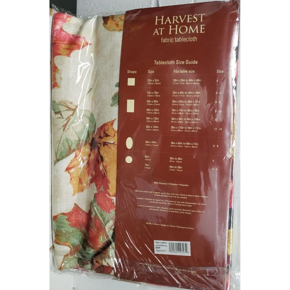 Printed Fabric Tablecloth,60